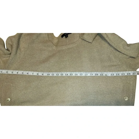 Ellos Cozy Knit Sweater Tunic Button Accent Beige 1X - Picture 6 of 8